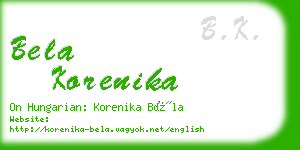 bela korenika business card